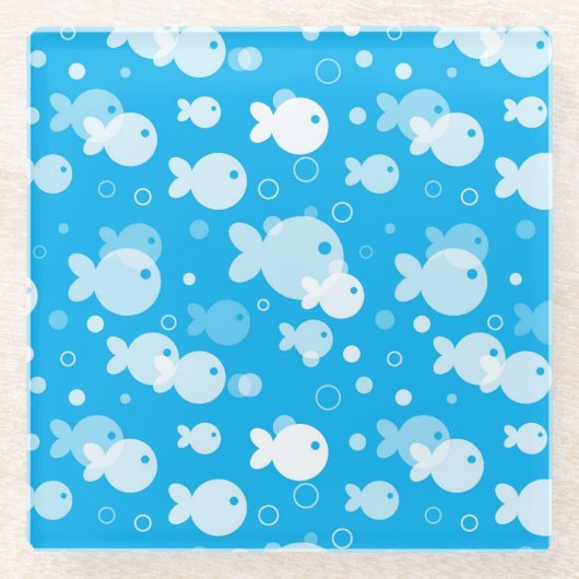Dessous-de-verre En Verre motif de poissons (Devant)