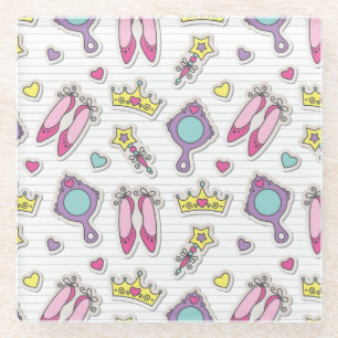 Dessous-de-verre En Verre motif de princesse de papillon