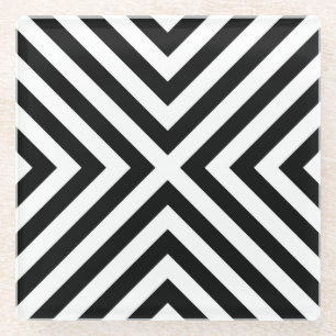 Dessous-de-verre En Verre Motif de rayures