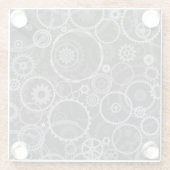 Dessous-de-verre En Verre Motif de roues dentées (Dos)
