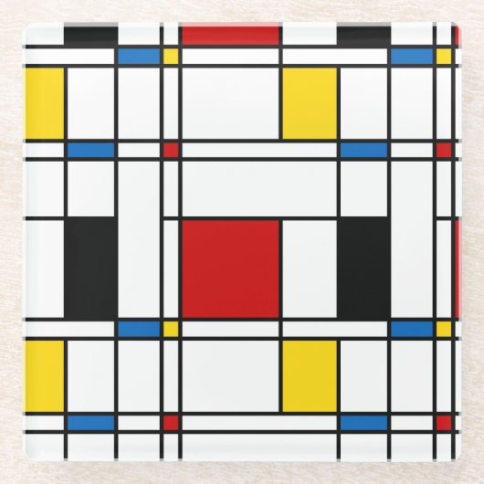 Dessous-de-verre En Verre Motif de Stijl (Devant)