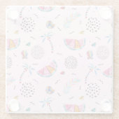 Dessous-de-verre En Verre Motif de style Pink Memphis (Dos)