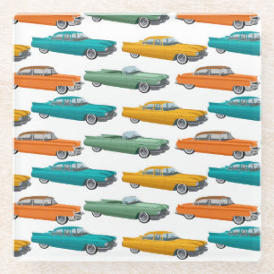 Dessous-de-verre En Verre Motif de style Retro Car Fifties