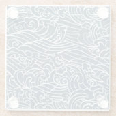 Dessous-de-verre En Verre Motif de style Wave japonais (Dos)