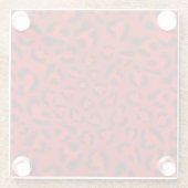 Dessous-de-verre En Verre motif de texture léopard rose. (Dos)