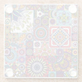 Dessous-de-verre En Verre Motif de tuile de Mandala (Dos)