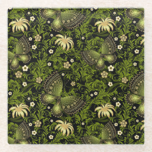 Dessous-de-verre En Verre Motif de Vert-or de ressort