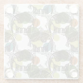 Dessous-de-verre En Verre Motif d'éléphant (Dos)