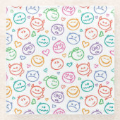 Dessous-de-verre En Verre motif des sourires (Devant)