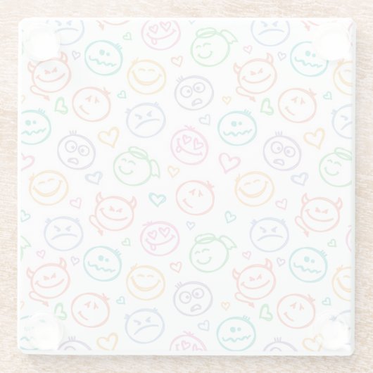 Dessous-de-verre En Verre motif des sourires (Dos)