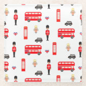 Dessous-de-verre En Verre Motif des symboles d'Angleterre (Devant)