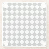 Dessous-de-verre En Verre Motif diamant noir et blanc (Dos)