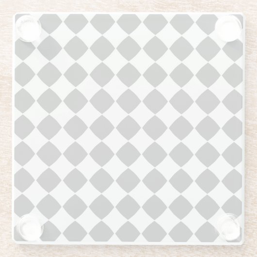 Dessous-de-verre En Verre Motif diamant noir et blanc (Dos)