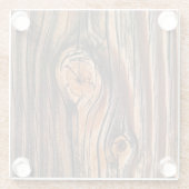 Dessous-de-verre En Verre Motif du grain de bois (Dos)