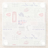 Dessous-de-verre En Verre Motif du journal londonien (Dos)