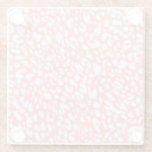 Dessous-de-verre En Verre Motif Empreinte de léopard corail (Dos)