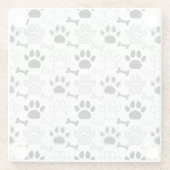 Dessous-de-verre En Verre Motif Empreintes de Patte de Chien et Os (Dos)