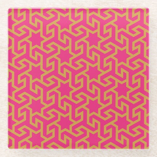 Dessous-de-verre En Verre Motif en forme d'étoile arabe (Devant)