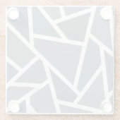 Dessous-de-verre En Verre Motif en mosaïque gris bleu (Dos)