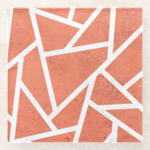 Dessous-de-verre En Verre Motif en mosaïque orange mandarin