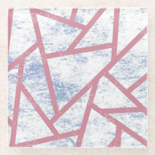 Dessous-de-verre En Verre Motif en mosaïque rose et bleu