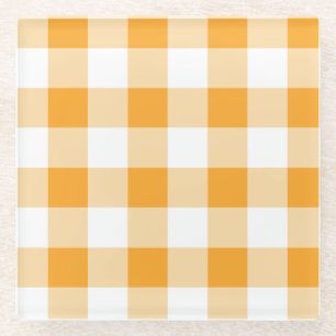 Dessous-de-verre En Verre Motif En vichy jaune