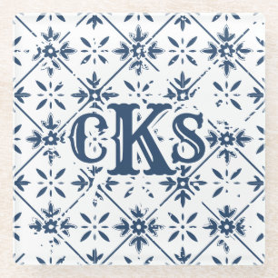 Dessous-de-verre En Verre Motif espagnol Carrelage désorganisé  