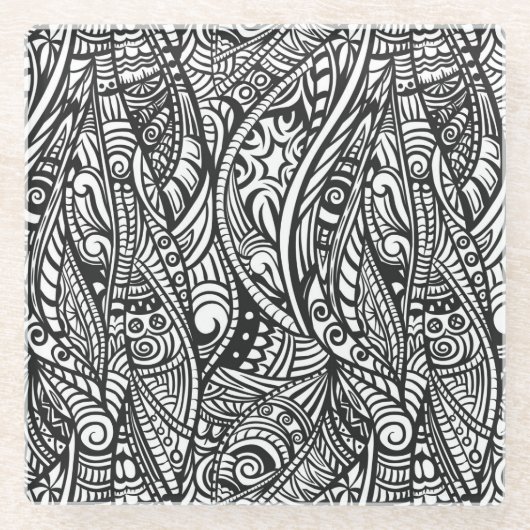 Dessous-de-verre En Verre Motif ethnique 3 (Devant)