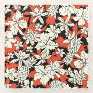 Dessous-de-verre En Verre Motif exotique sans fil tropique