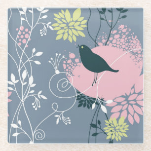 Dessous-de-verre En Verre Motif floral