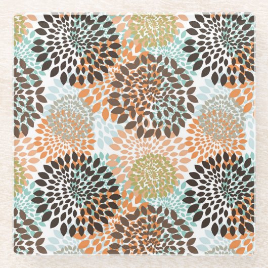 Dessous-de-verre En Verre Motif floral 10 (Devant)