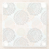 Dessous-de-verre En Verre Motif floral 10 (Dos)