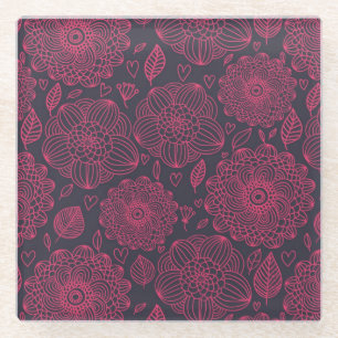 Dessous-de-verre En Verre Motif floral 12