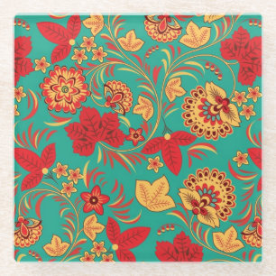 Dessous-de-verre En Verre Motif floral 2
