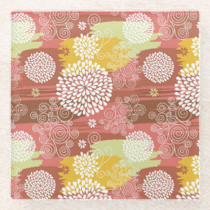 Dessous-de-verre En Verre Motif floral 2