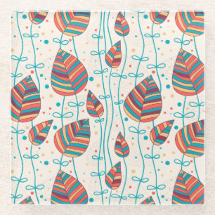 Dessous-de-verre En Verre Motif floral 5 2