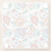 Dessous-de-verre En Verre Motif floral 5 d'élégance abstraite (Dos)