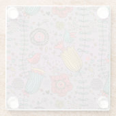 Dessous-de-verre En Verre Motif floral élégant avec des fleurs (Dos)