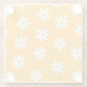 Dessous-de-verre En Verre Motif floral jaune rétro simple (Dos)