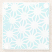 Dessous-de-verre En Verre Motif géométrique Aqua (Dos)