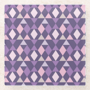 Dessous-de-verre En Verre Motif géométrique arabe pourpre