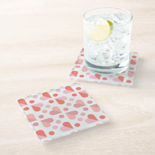 Dessous-de-verre En Verre Motif géométrique cardiaque Abstrait