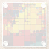 Dessous-de-verre En Verre Motif géométrique d'arc-en-ciel vibrant abstrait (Dos)