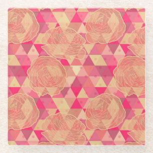 Dessous-de-verre En Verre Motif géométrique de fleur