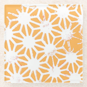 Dessous-de-verre En Verre Motif géométrique jaune