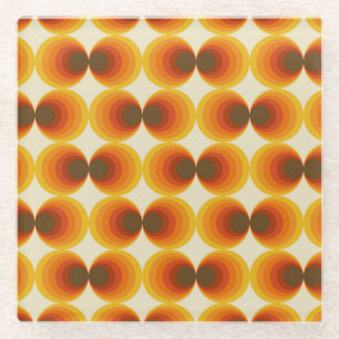 Dessous-de-verre En Verre Motif géométrique rétro Abstrait coloré