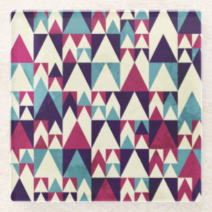 Dessous-de-verre En Verre Motif géométrique triangle rétro