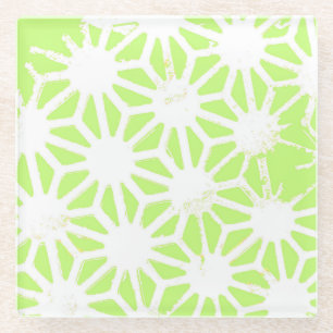 Dessous-de-verre En Verre Motif géométrique vert cime