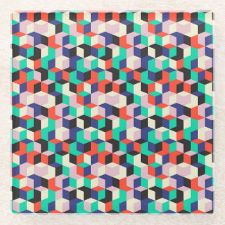 Dessous-de-verre En Verre motif géométrique vintage, en forme de losange.