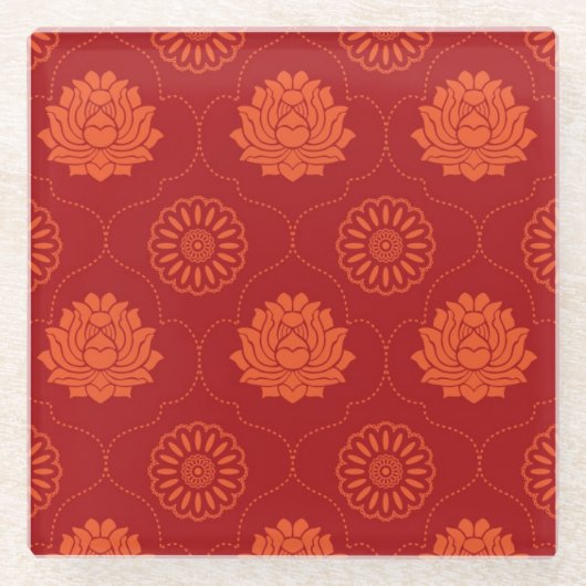 Dessous-de-verre En Verre Motif indien (Devant)